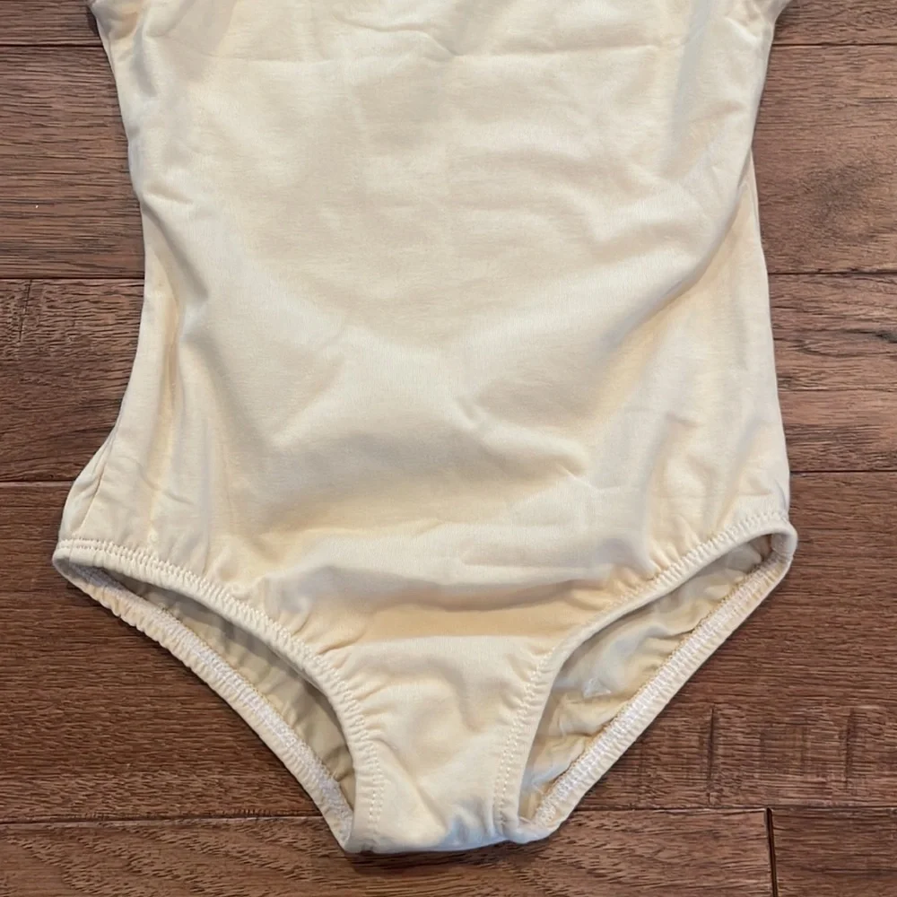 Dancina Girls Sleeveless Leotard - Size 8 - Beige